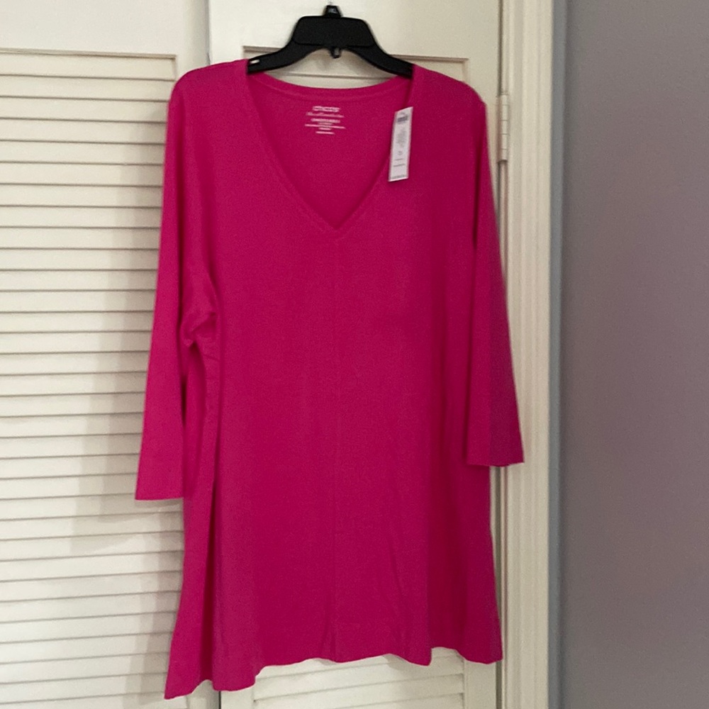 Chico’s Refined Jersey 3/4 Sleeve Tunic